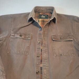 VTG Distressed G.H Bass & Co Men's Sm Shirt Jacket  ButtonUp Long Sleeve Canvas